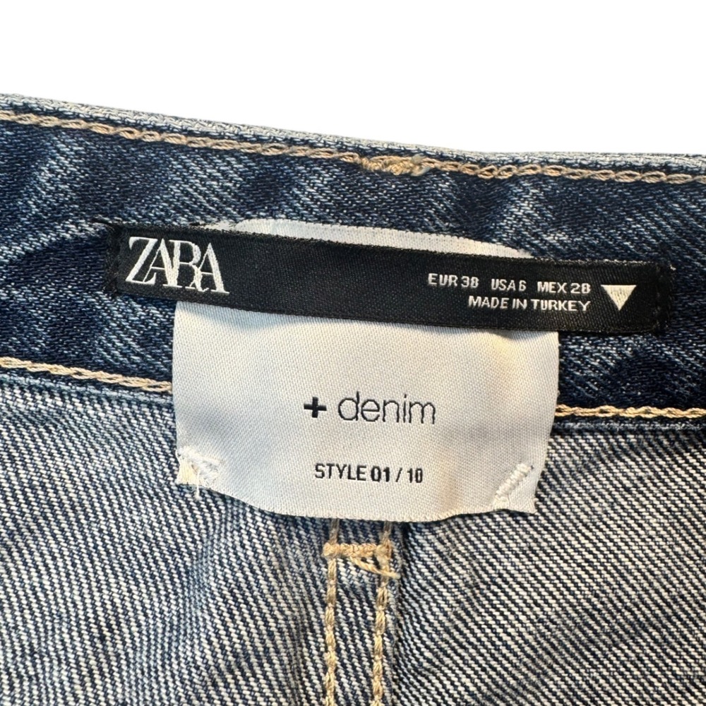 Zara + Denim Jeans Womens Size 6 Medium‎ Wash Straight Leg Button Fly EUC - Picture 9 of 9